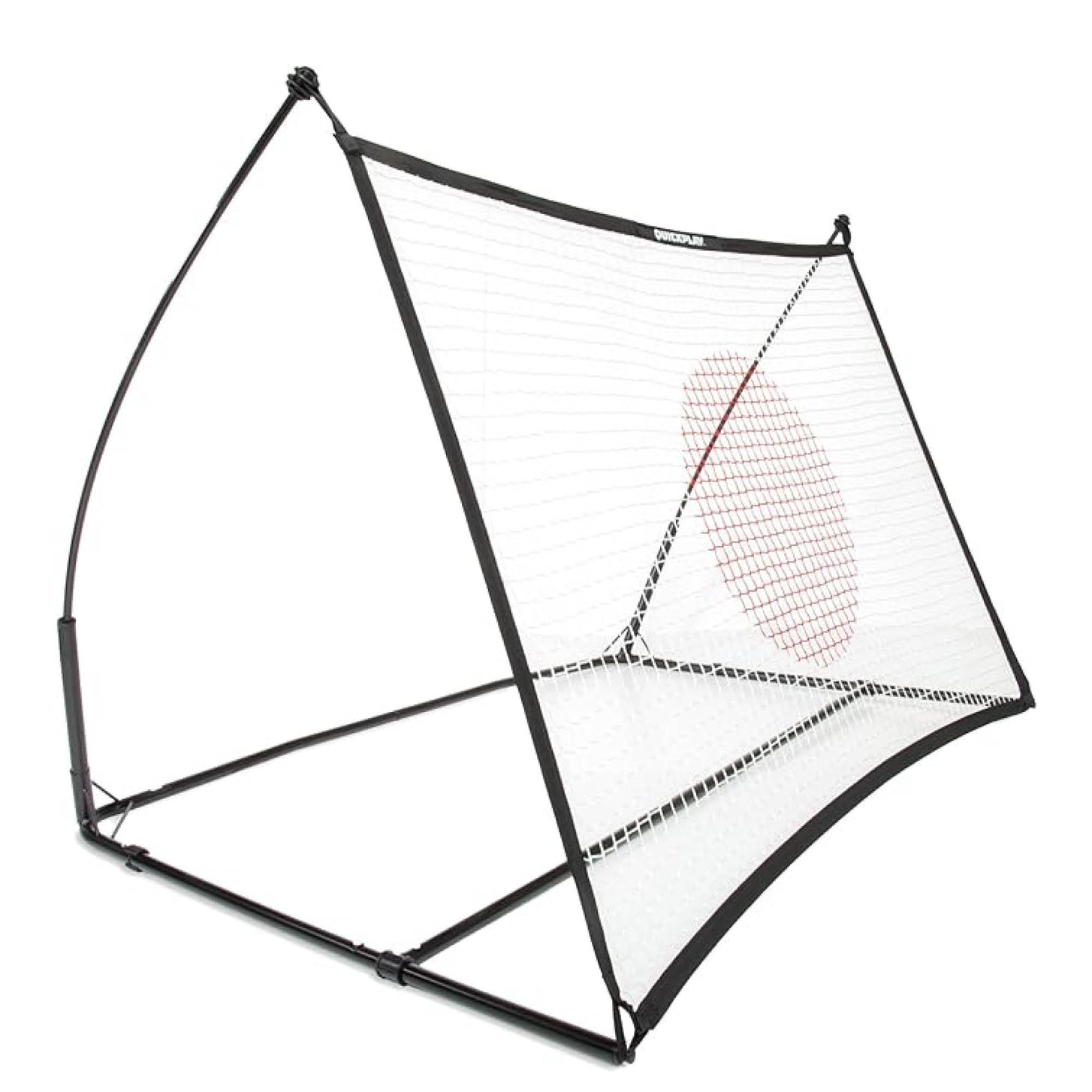 Rebondisseur de football SPOT 150 x 100 cm avec cadre noir et filet blanc à cercle cible rouge, sur fond blanc.
